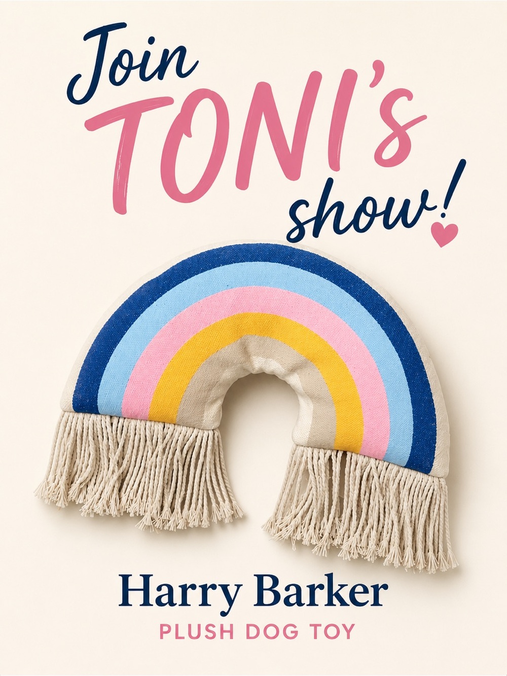 Giveaway NWT Harry Barker boho Rainbow Canvas Dog Toy 🌈🐾